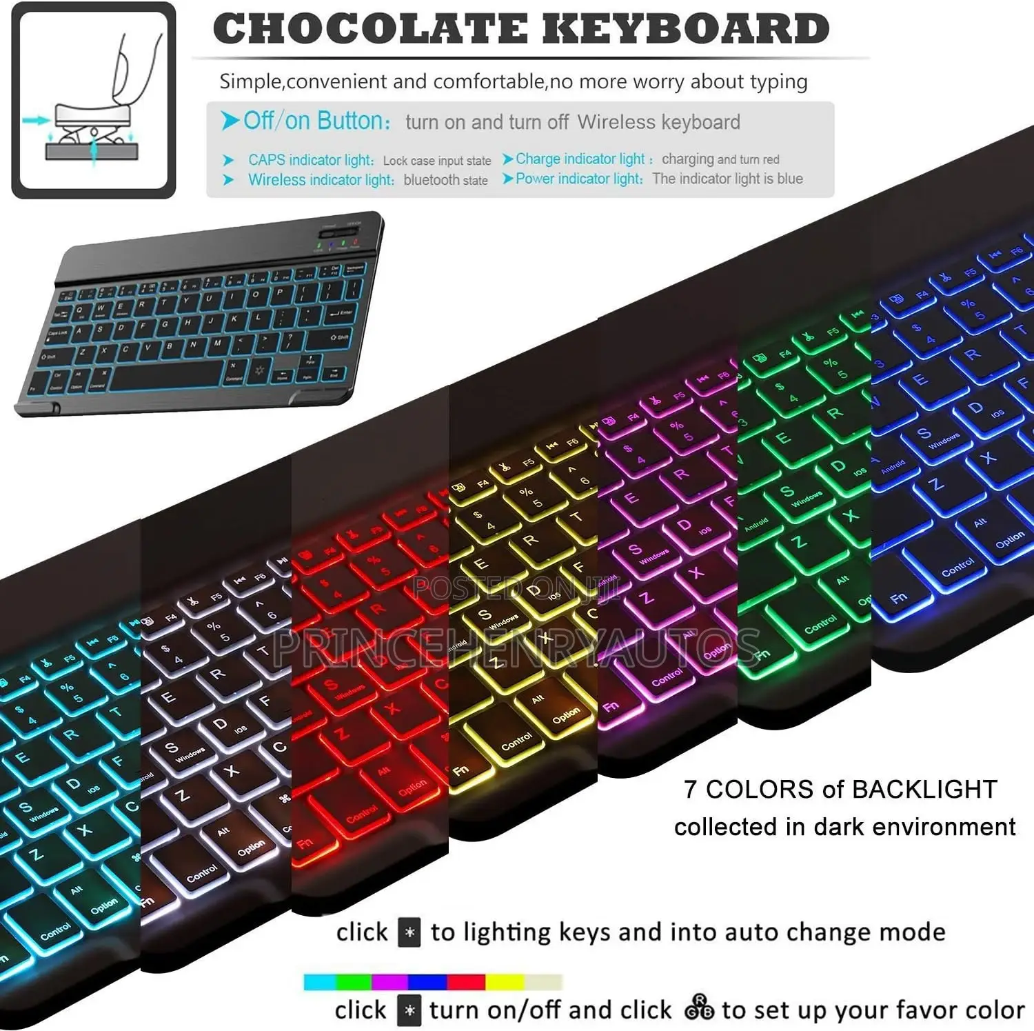 Backlight Keyboard Case for Tab S6 10.5 '' 2019 SM-T860/T865