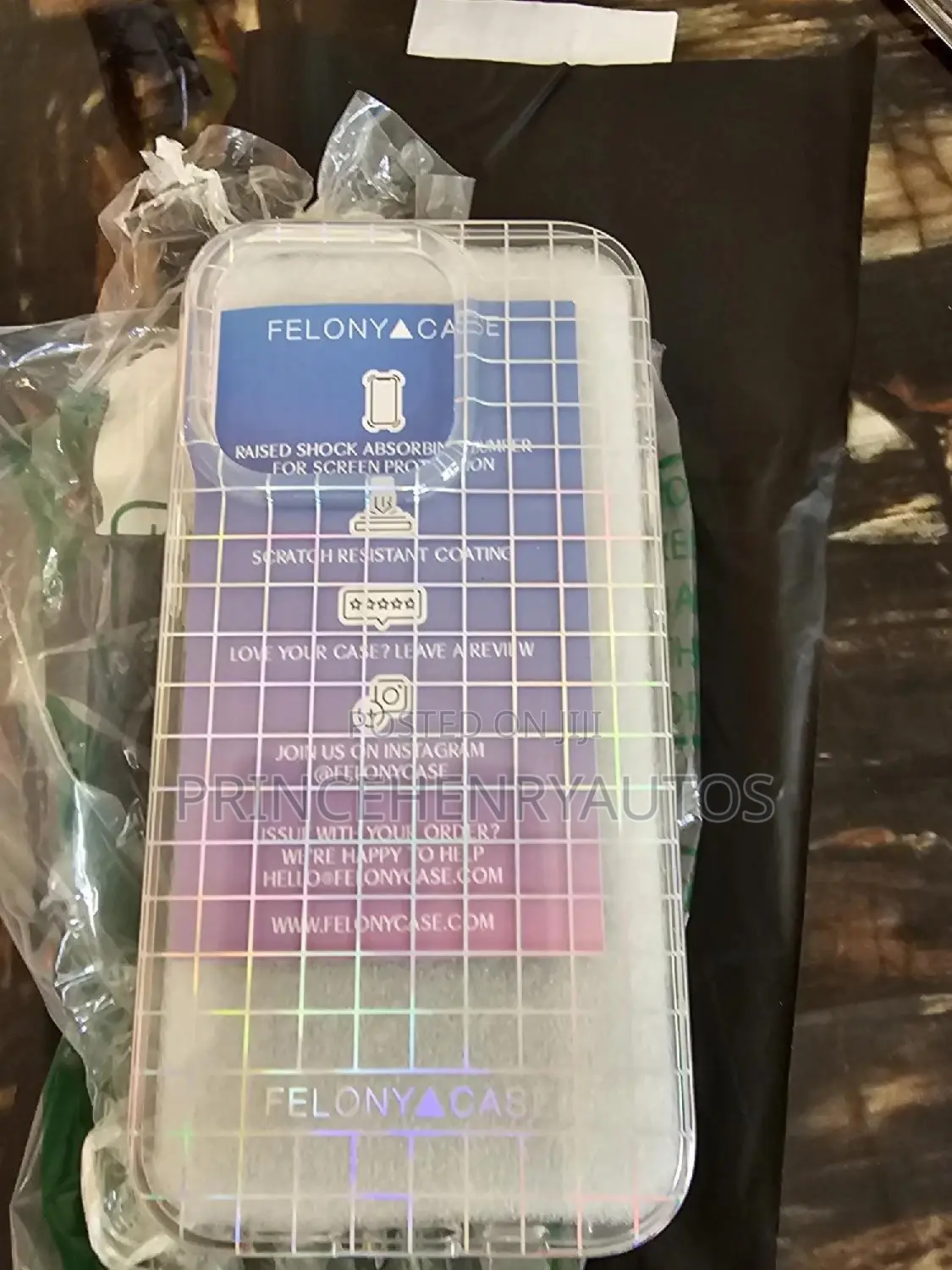 FELONY Stylish Holographic Grid iPhone 14 Pro Case