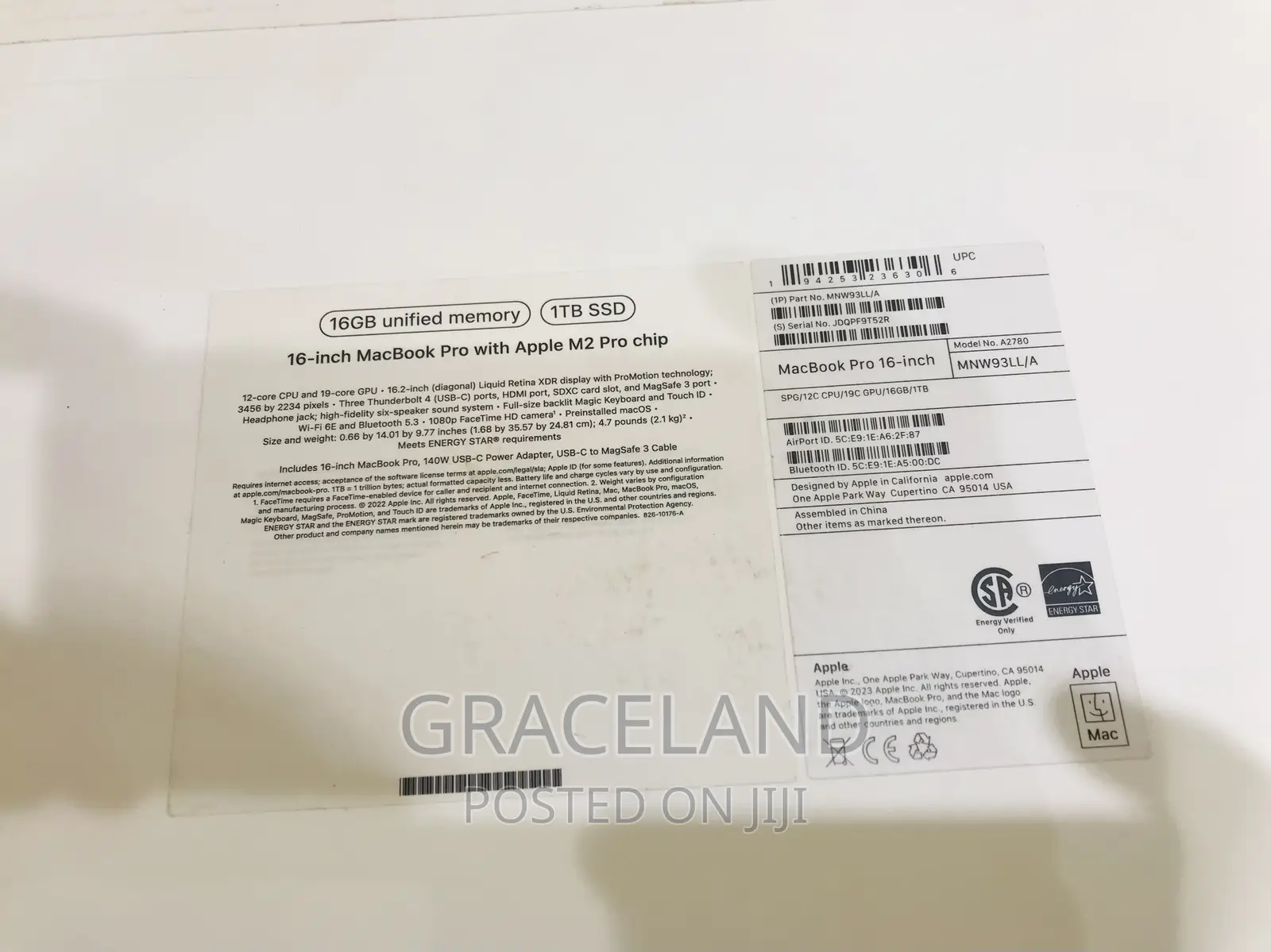 New Laptop Apple MacBook Pro 2023 M2 16-Inch 16GB Intel Core I7 SSD 1T