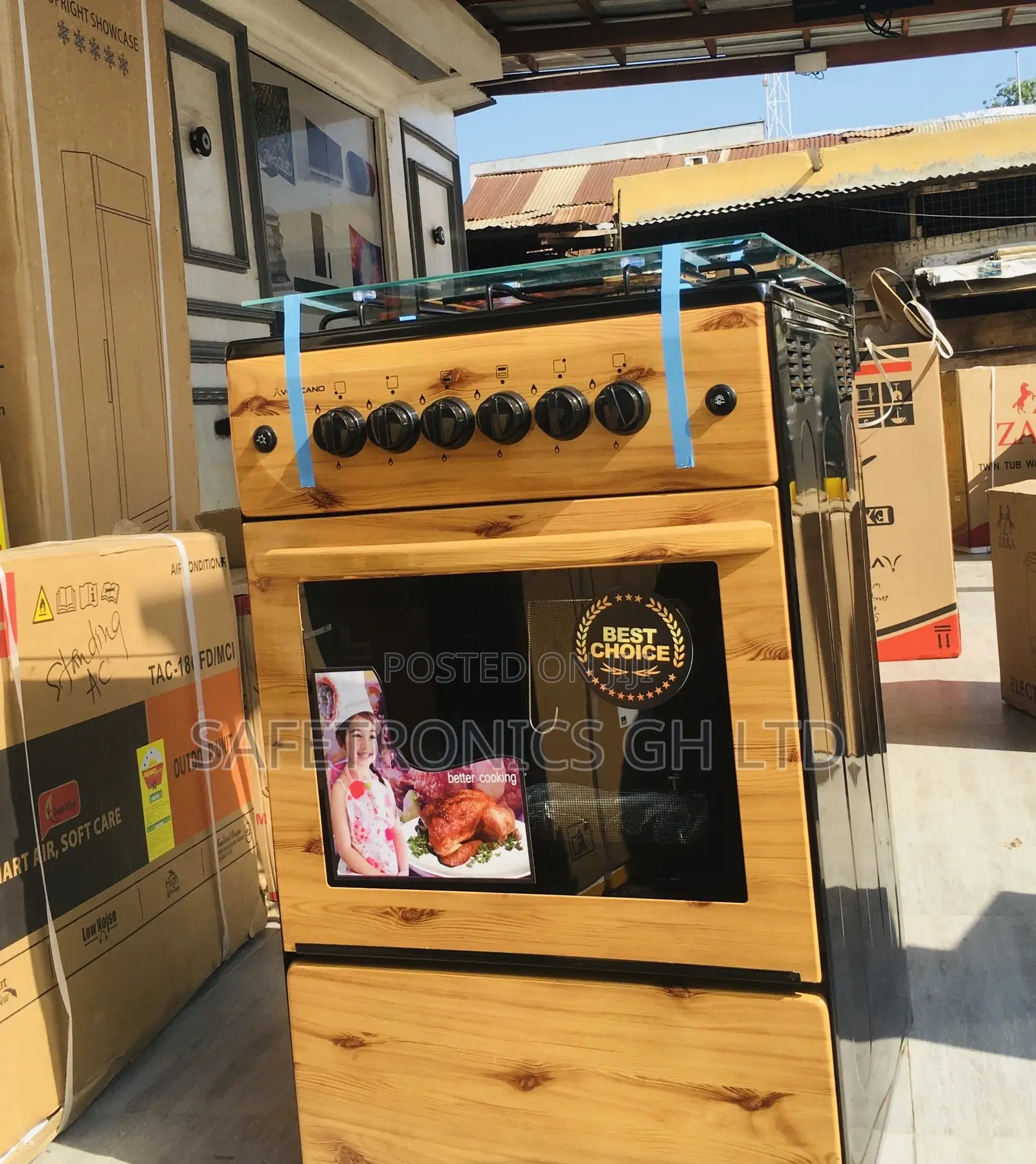 Lasting Light Wooden 4 Gas Cooker Oven With Grill 50x50 