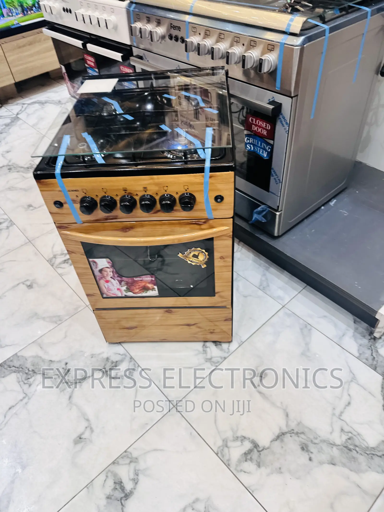 Get a New Gas Cooker Oven Grill 4burner Volcano Wooden Like