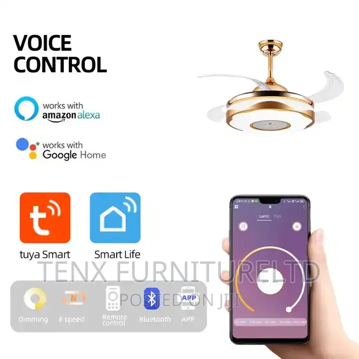 Ceiling Fans Light With Remote Control and Foldable Blades