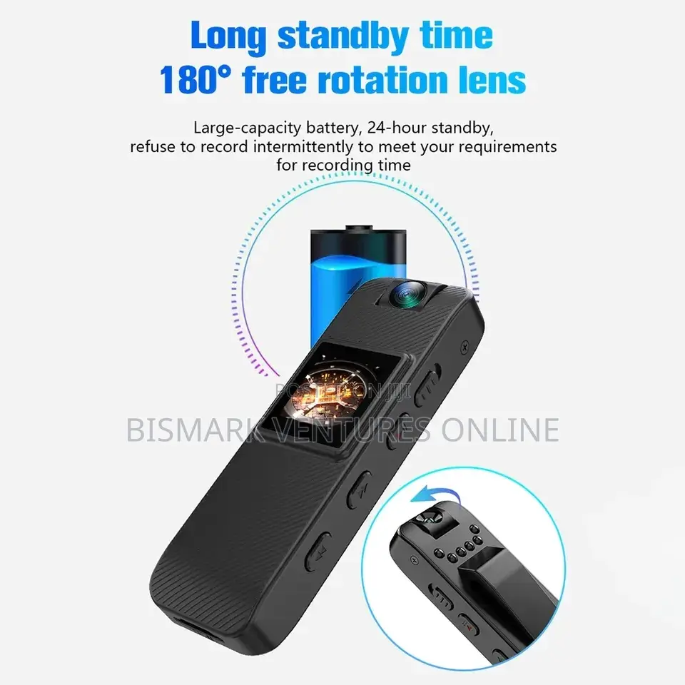 Mini Body Worn Spy Camera With LCD Screen