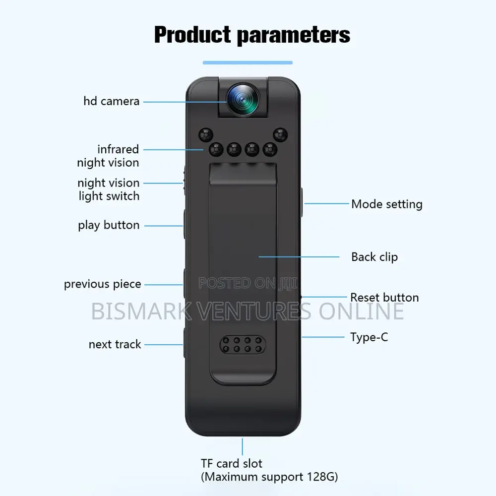 Mini Body Worn Spy Camera With LCD Screen