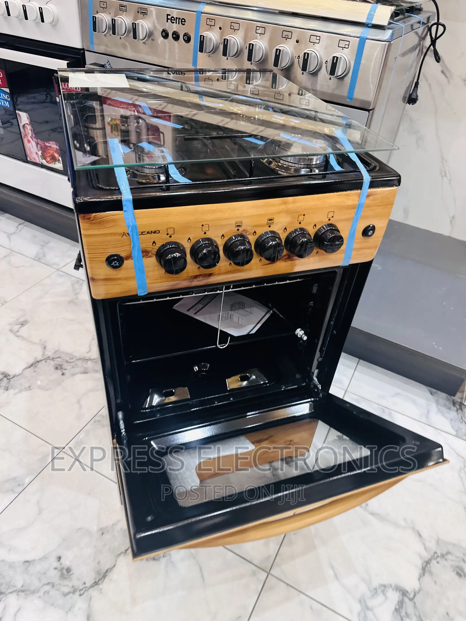 Dynamic Light Wooden Gas Cooker 4burner Auto Ignition