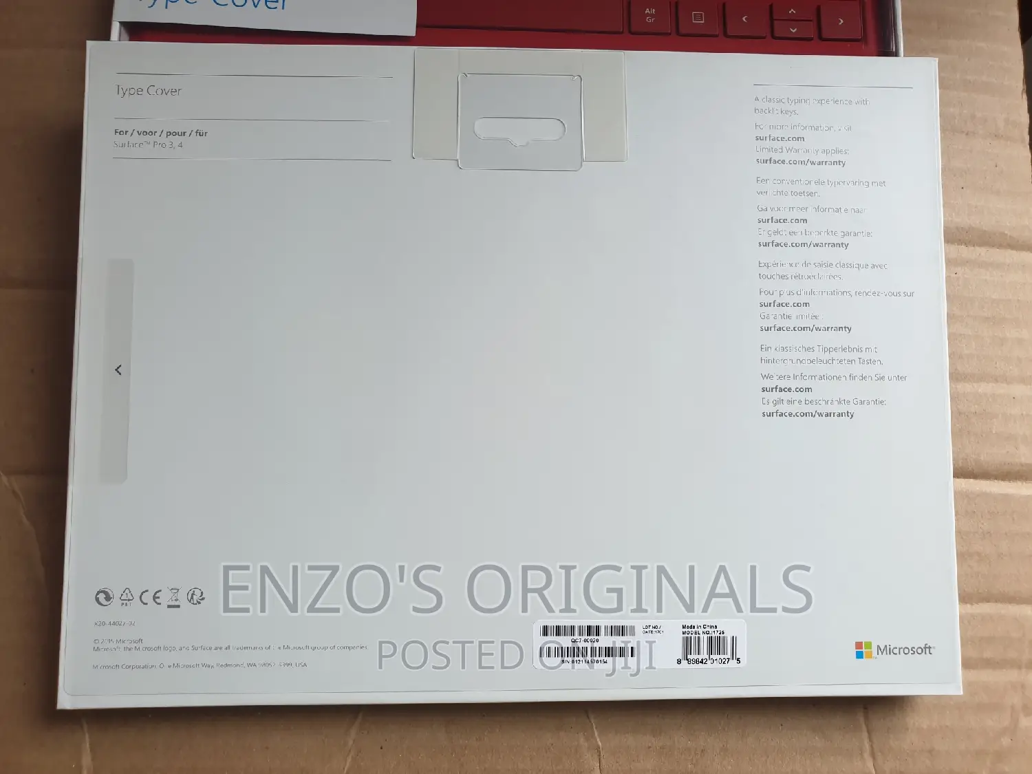 Microsoft Surface Pro 3 To 7 Keyboard New Sealed Red