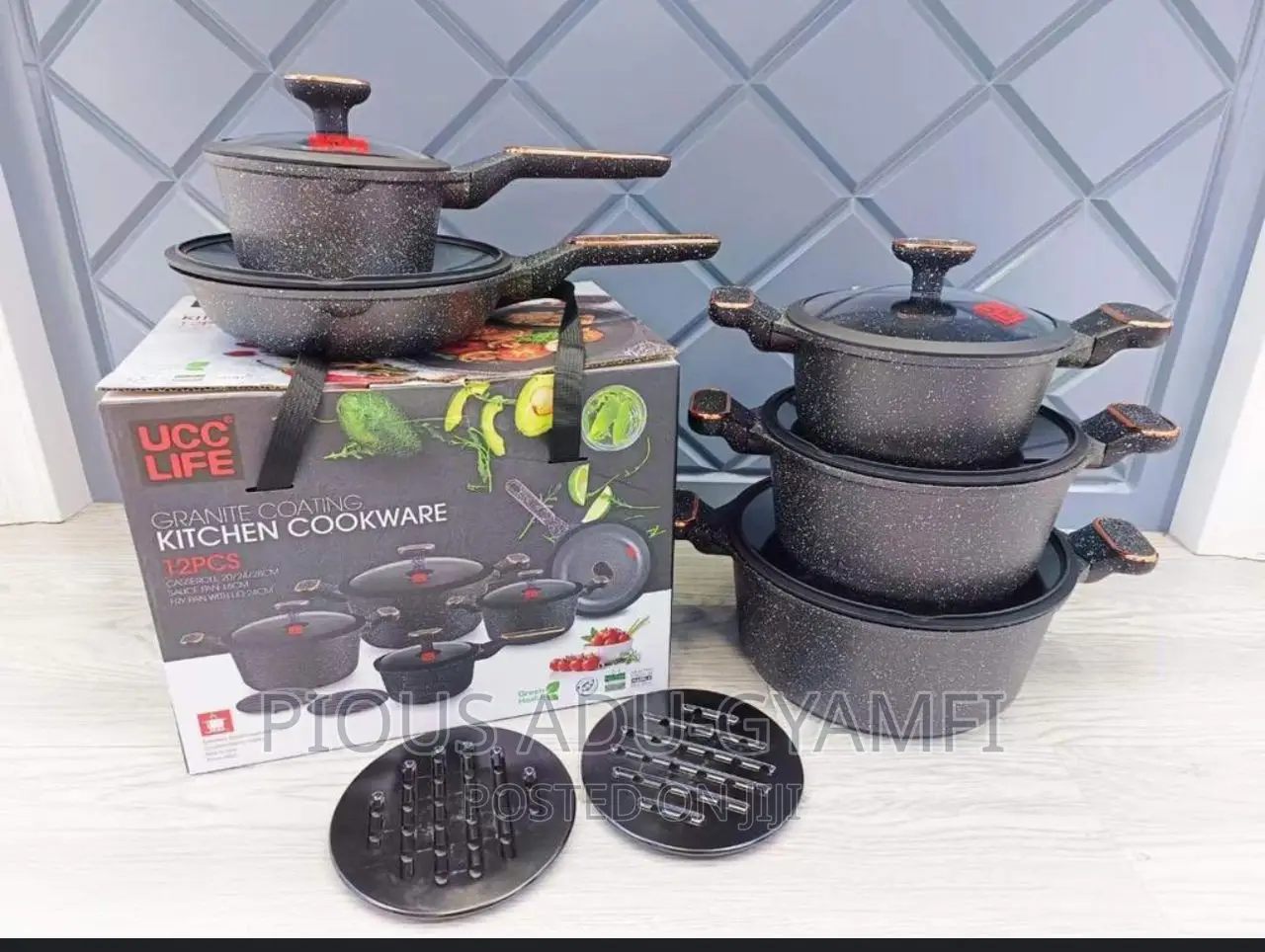 16pcs Luxurious Granite Cookware Set