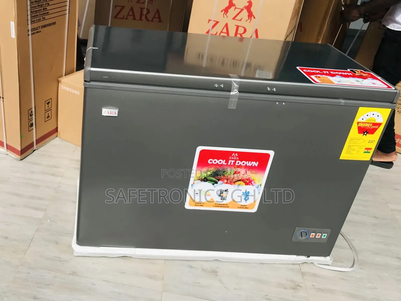 Glass Lid 270L Chestfreezer Zara-360 Singledoor Electric 