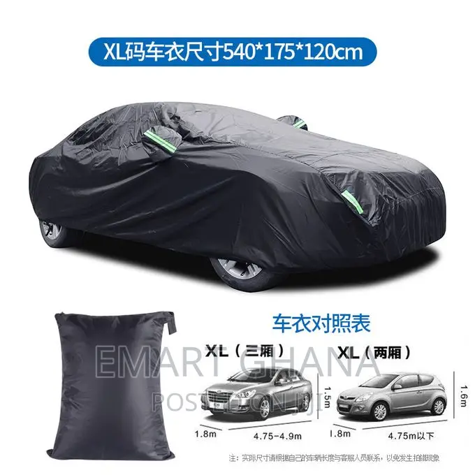 Waterproof Car Protection Cover - Xl Size- Black