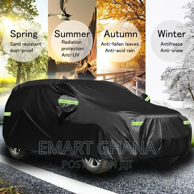 Waterproof Car Protection Cover - Xl Size- Black
