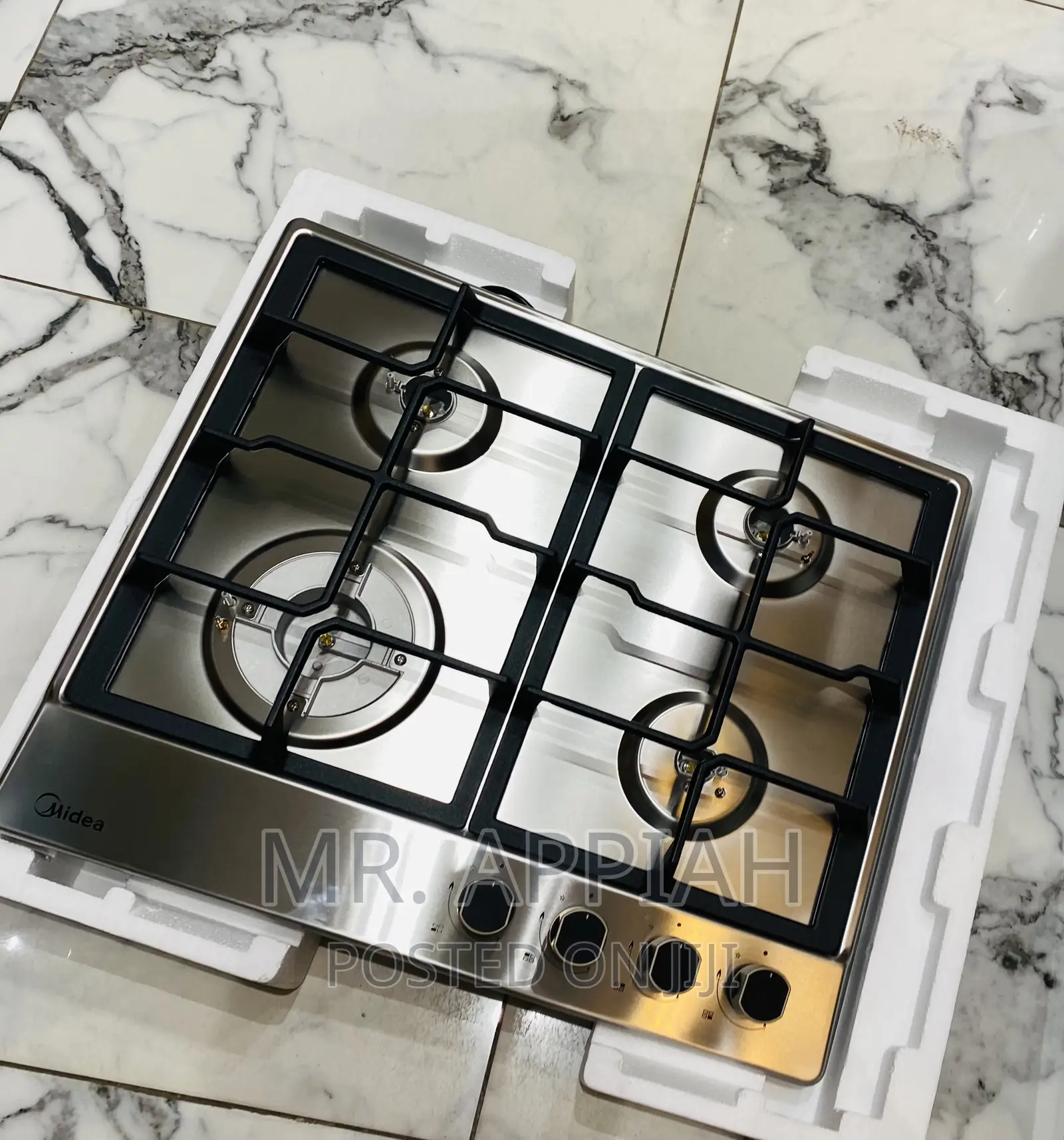 (60G40ME)Top Notch Midea 4 Gas Burner Stove(Built-In)Gray.