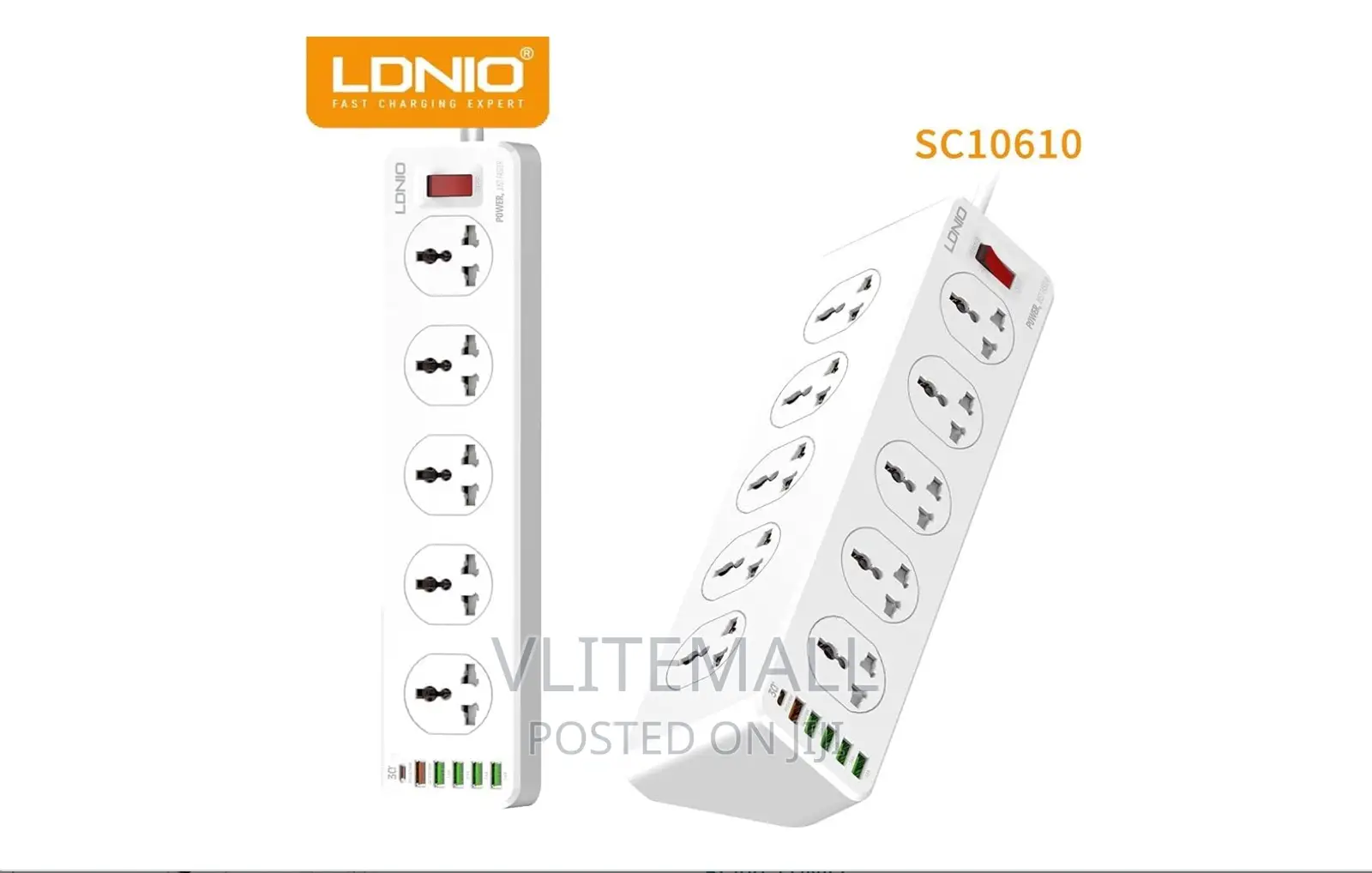 Ldnio 10 Socket With 5 Usb 1 Type-C ( Pd Qc3.0 )