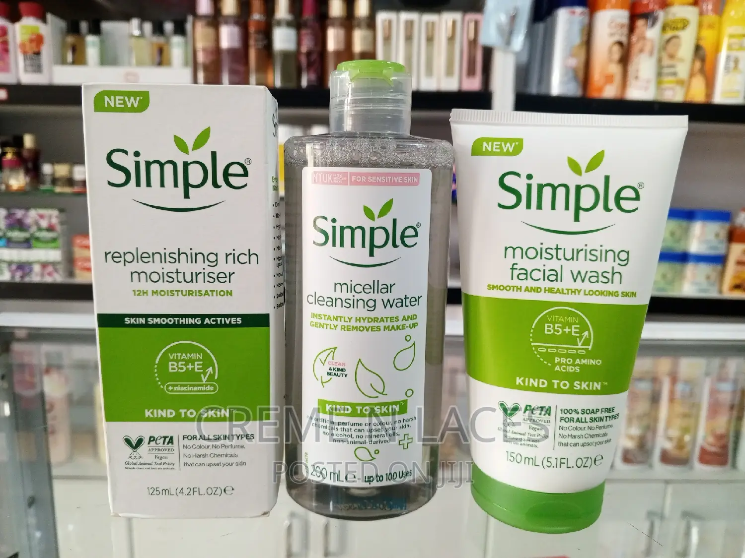 Simple Micellar Water, Face Wash and Moisturizer Set (3 Pcs)