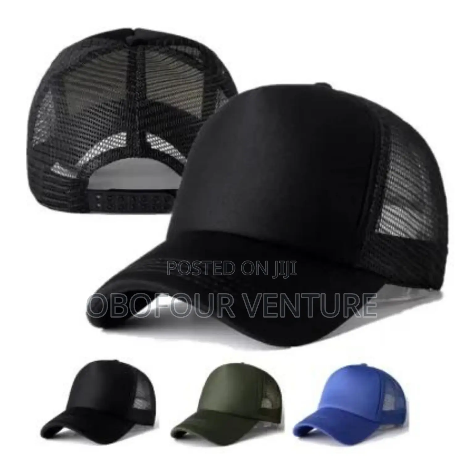 Mens Half Mesh Adjustable Trucker Cap Baseball Hat