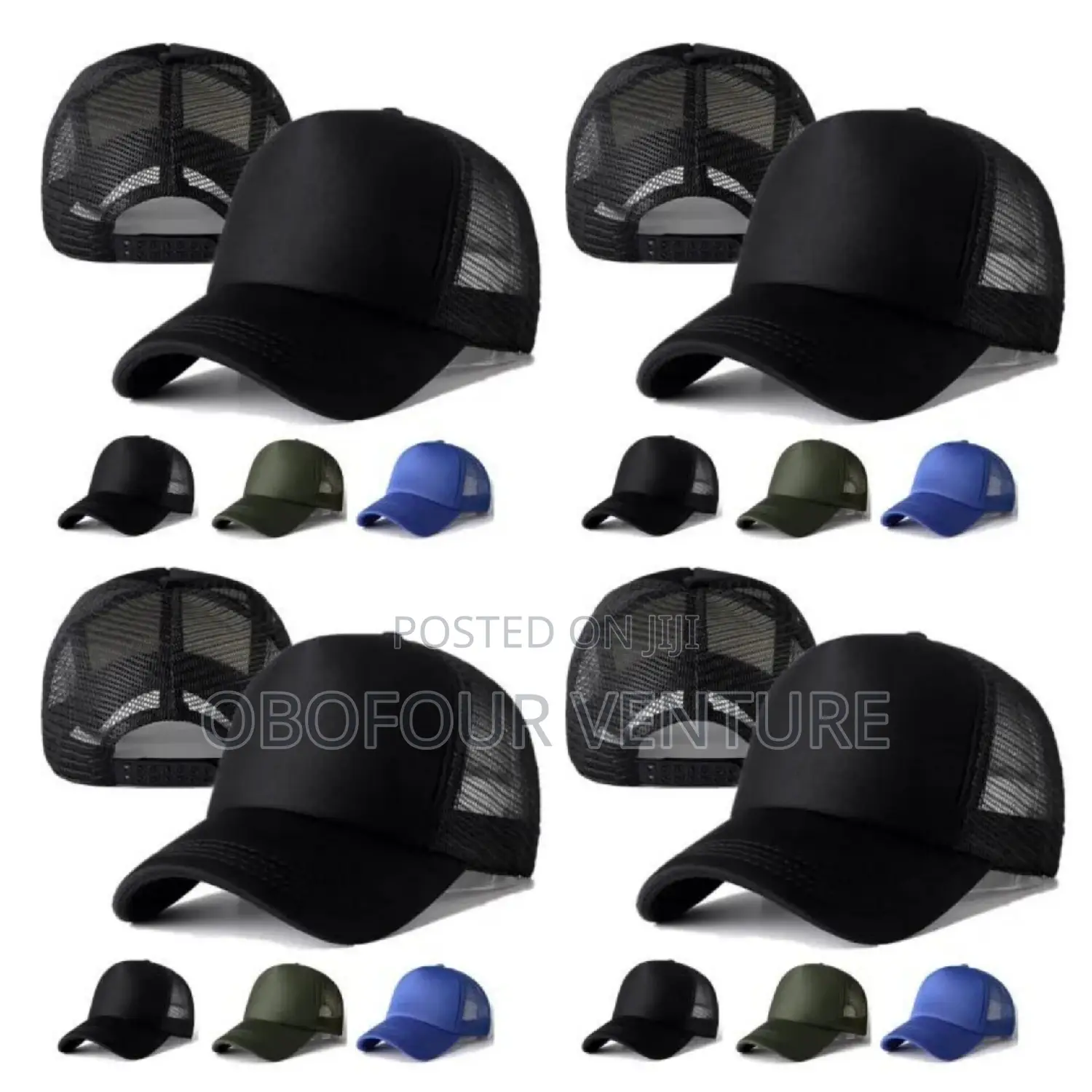 Mens Half Mesh Adjustable Trucker Cap Baseball Hat