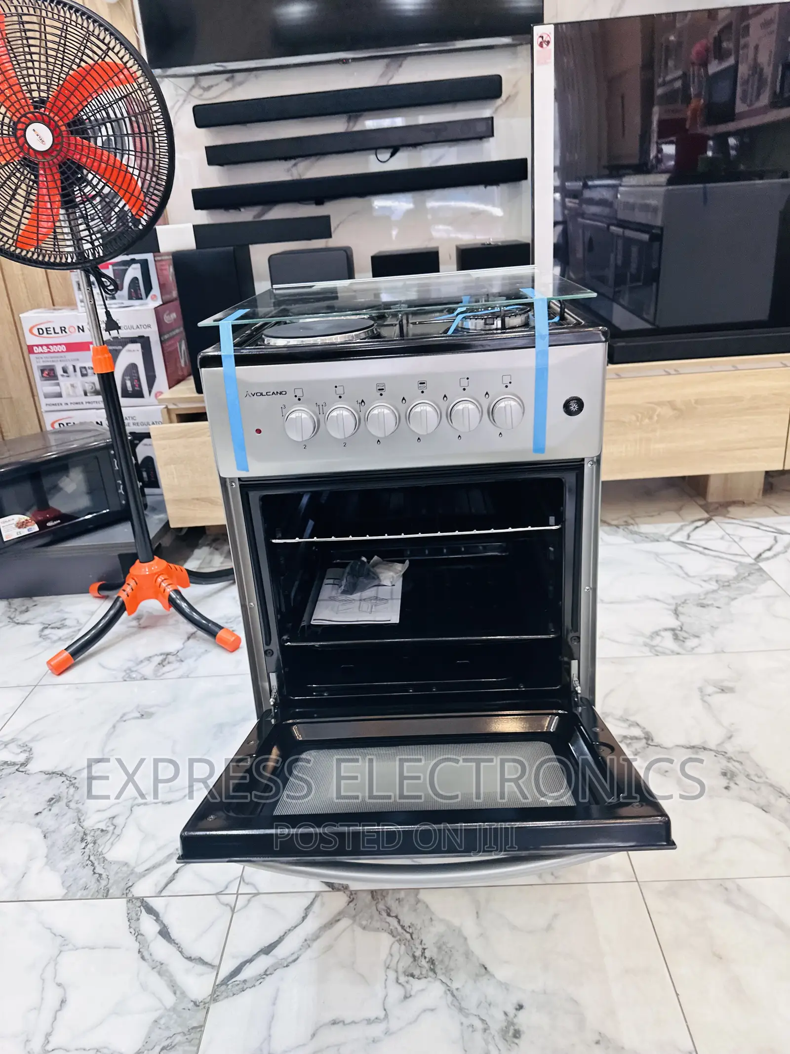 Fast Cooking 4burner Gas Cooker Oven Sliver