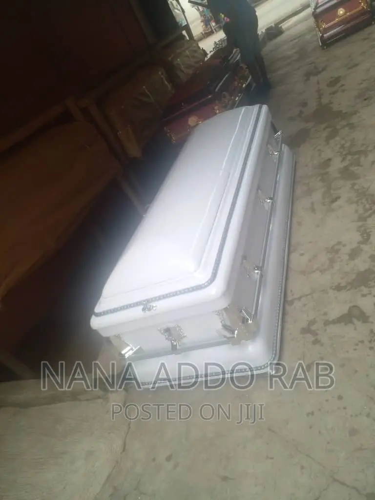 White Coffin With Ash Corners and Half Glass