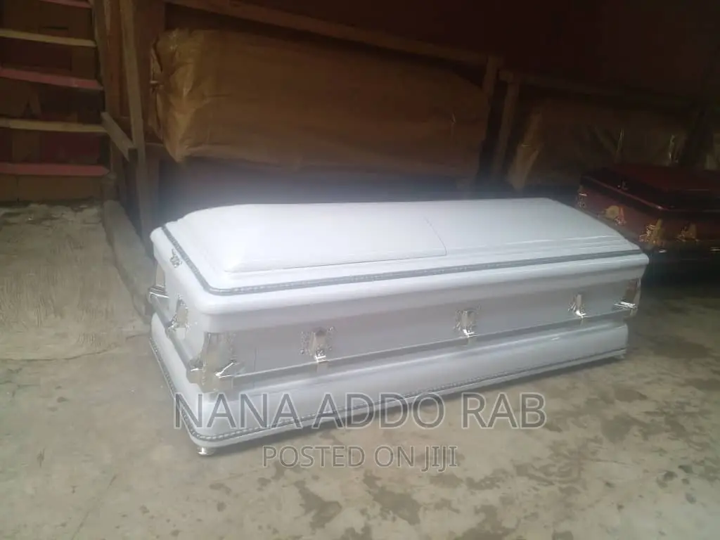 White Coffin With Ash Corners and Half Glass