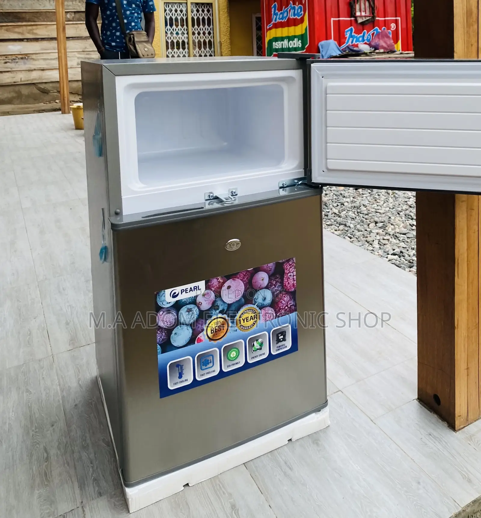 Elegant Pearl Double Door Electric Table Top Fridge 