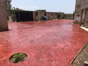 Red Ashlar Slate Stamped Concrete