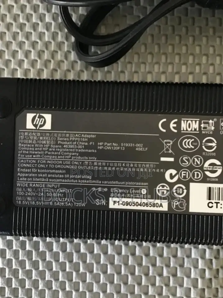 Genuine HP Laptop Charger - AC Adapter (135watts)