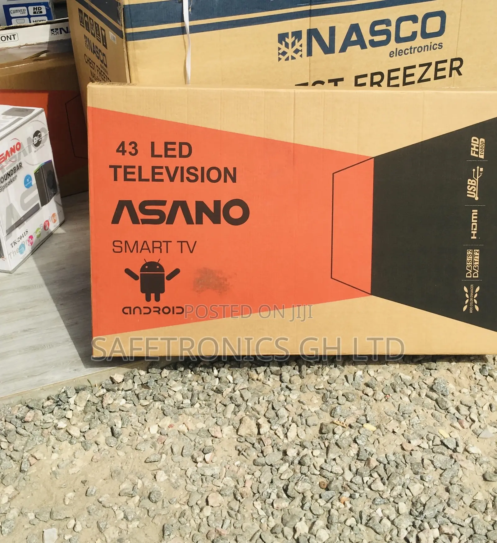 Black Glossy Asano 43 Inches LED Smart Digital Tv