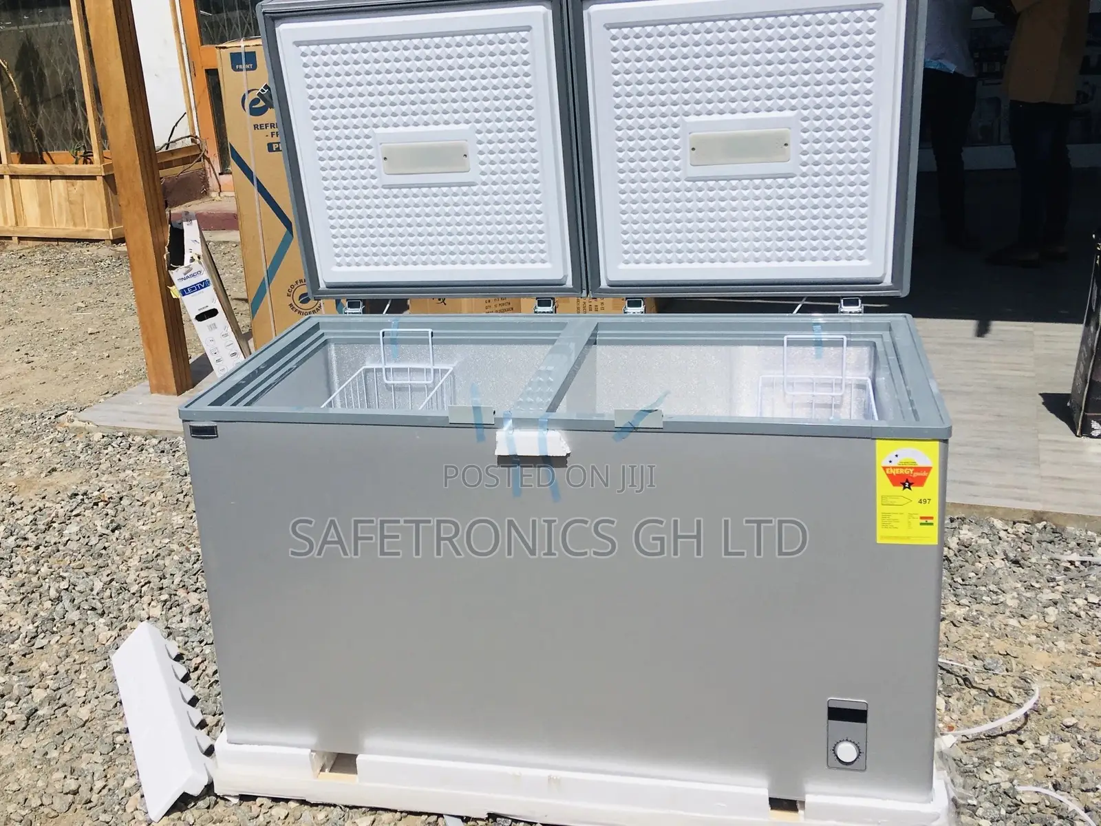 Elegant Chestfreezer Nas500fc Gray Doubledoor 425 Liters