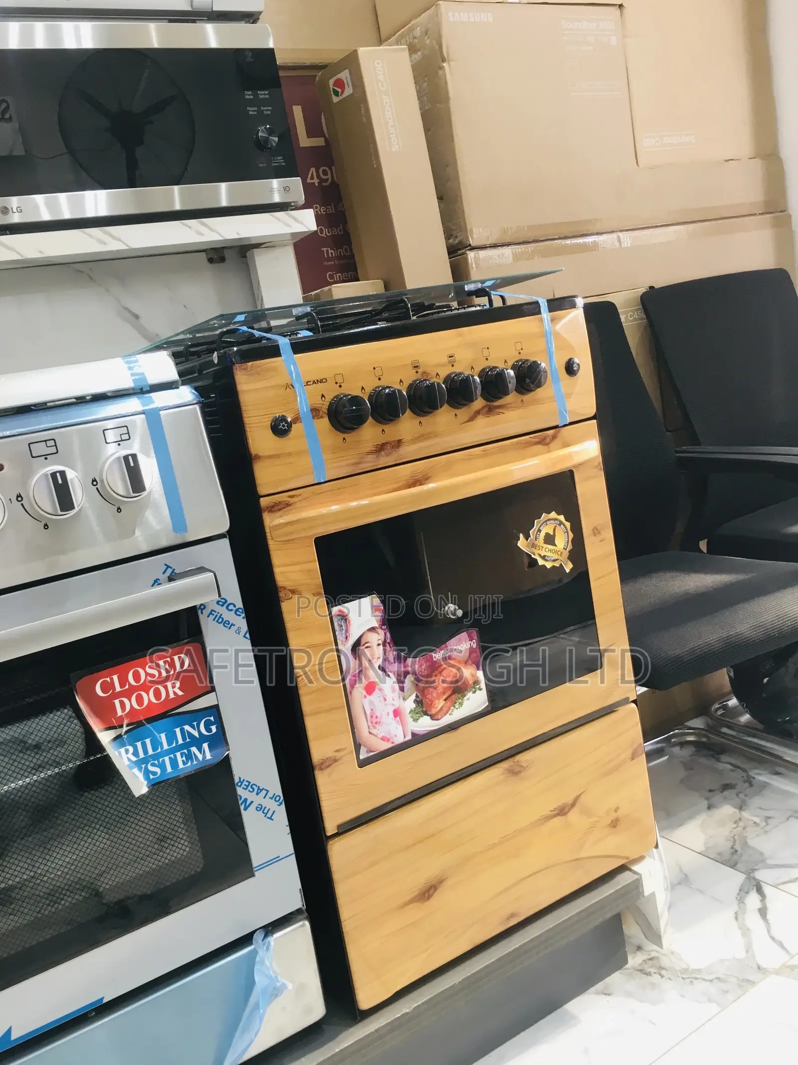 Oven With Grill Light Wooden 4 Gas Cooker 50x50