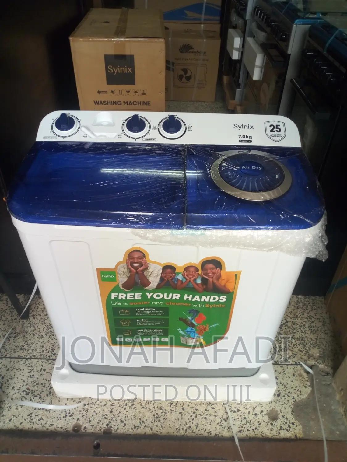 Syinix 7kg Semi-Automatic Twin Tub Washing Machine