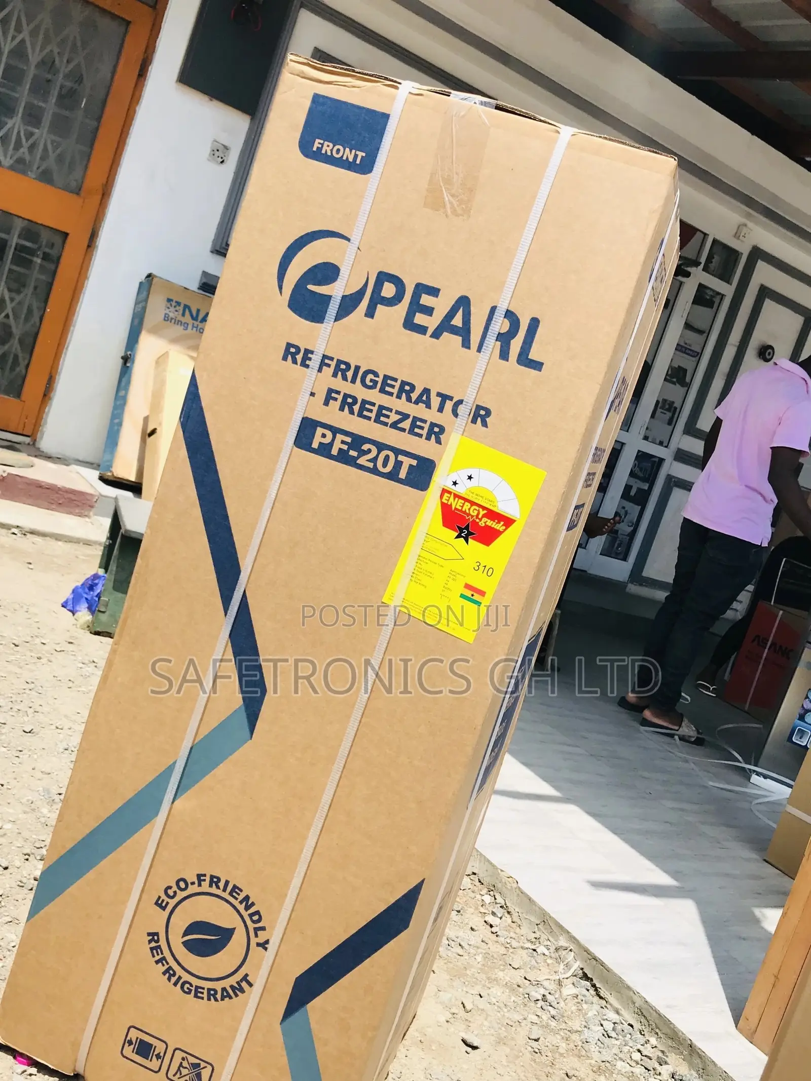 Black Pearl Pf-20t Doubledoor Topfreezer Glass Fridge