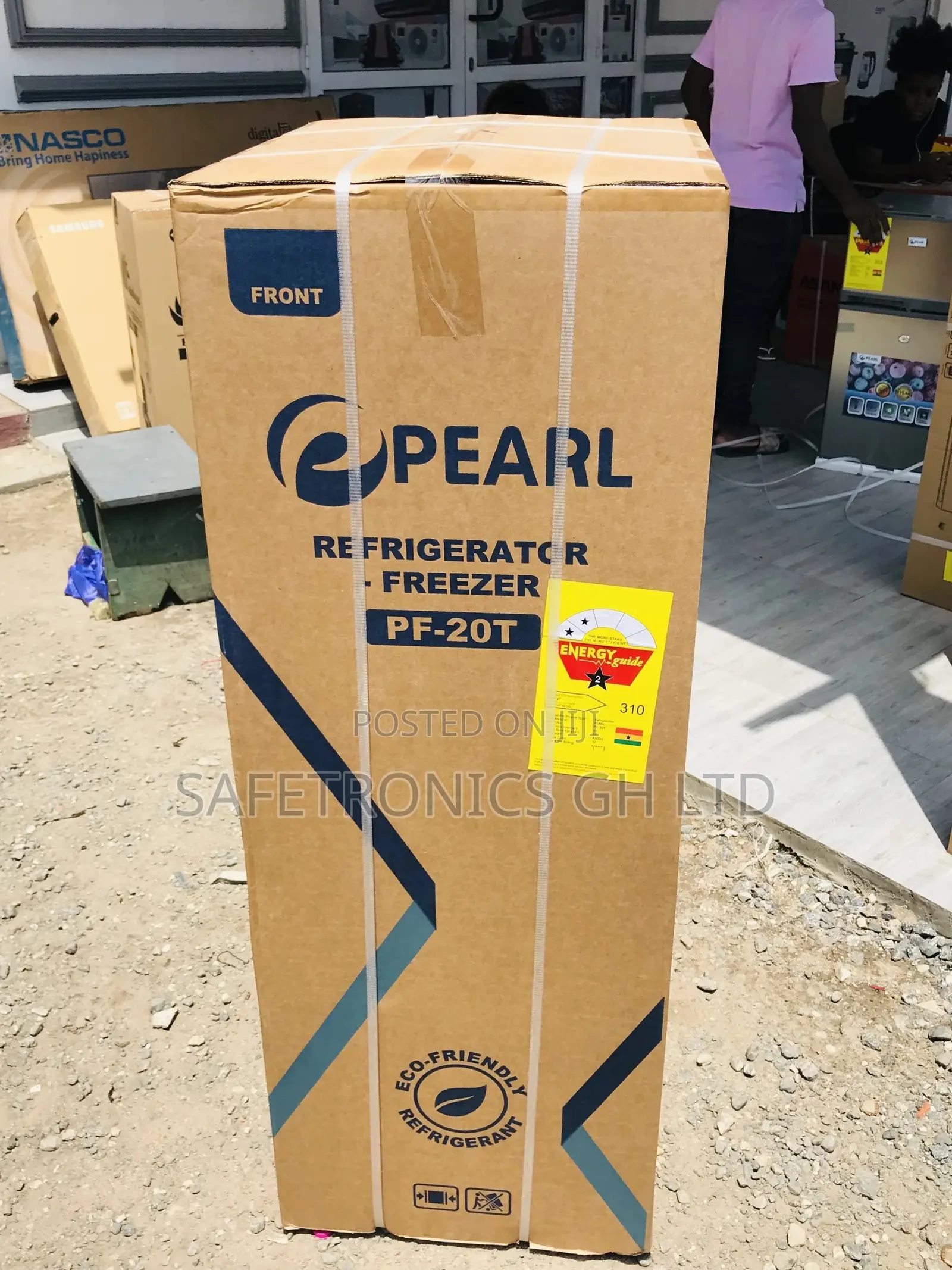 Doubledoor Black Glass PF-20T Pearl Topfreezer Fridge