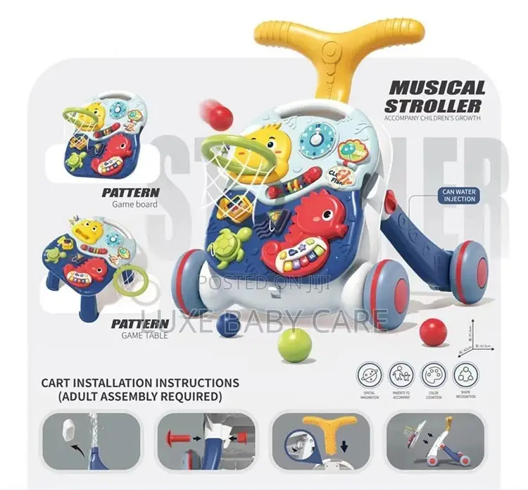 3 in 1 Baby Walker With Musical Table, Adjustable Walker .