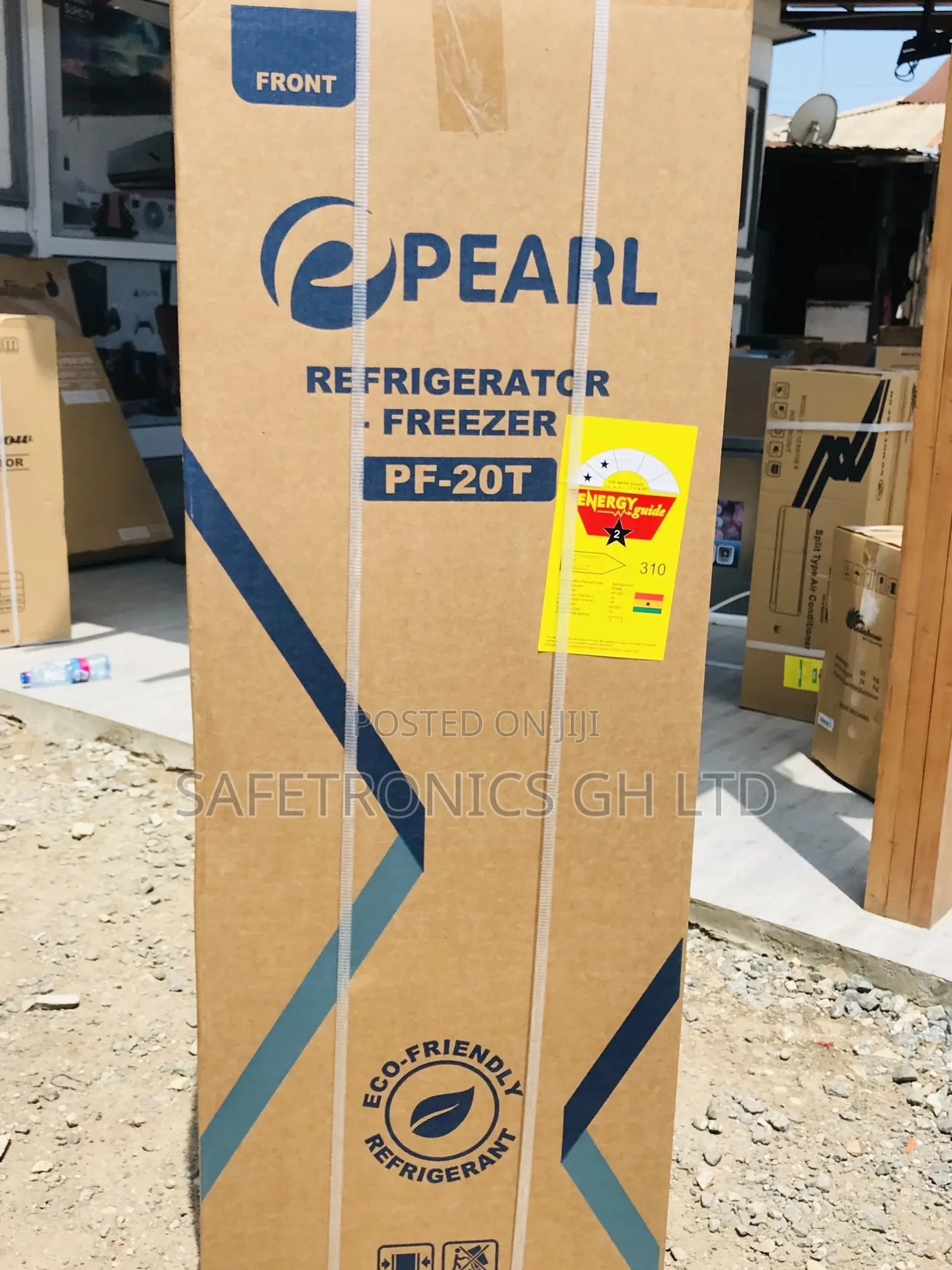 Pearl PF-20T Doubledoor Topfreezer Glass Black Fridge