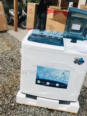 Semiautomatic Nasco 12kg Topload Washingmachine Blue/White