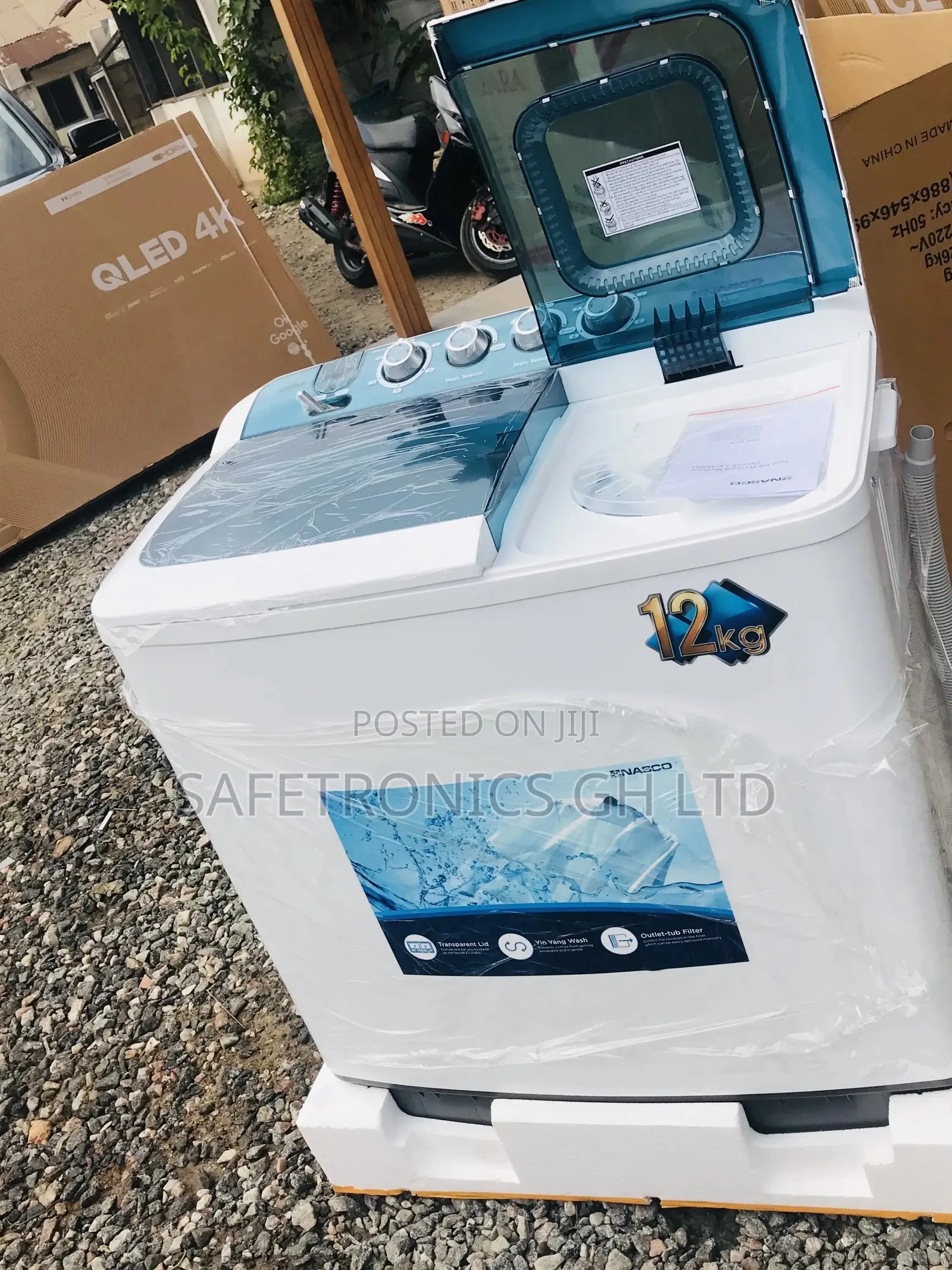 Electric 12kg Washingmachine Topload Semiautomatic Nasco