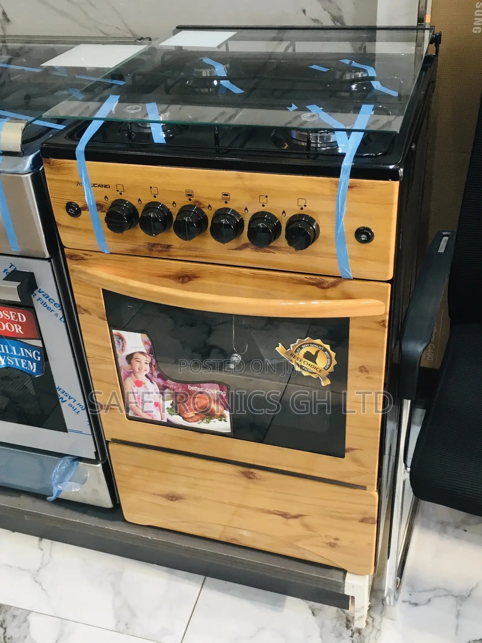 Oven With Grill 50x50 Light Wooden 4 Gas Cooker