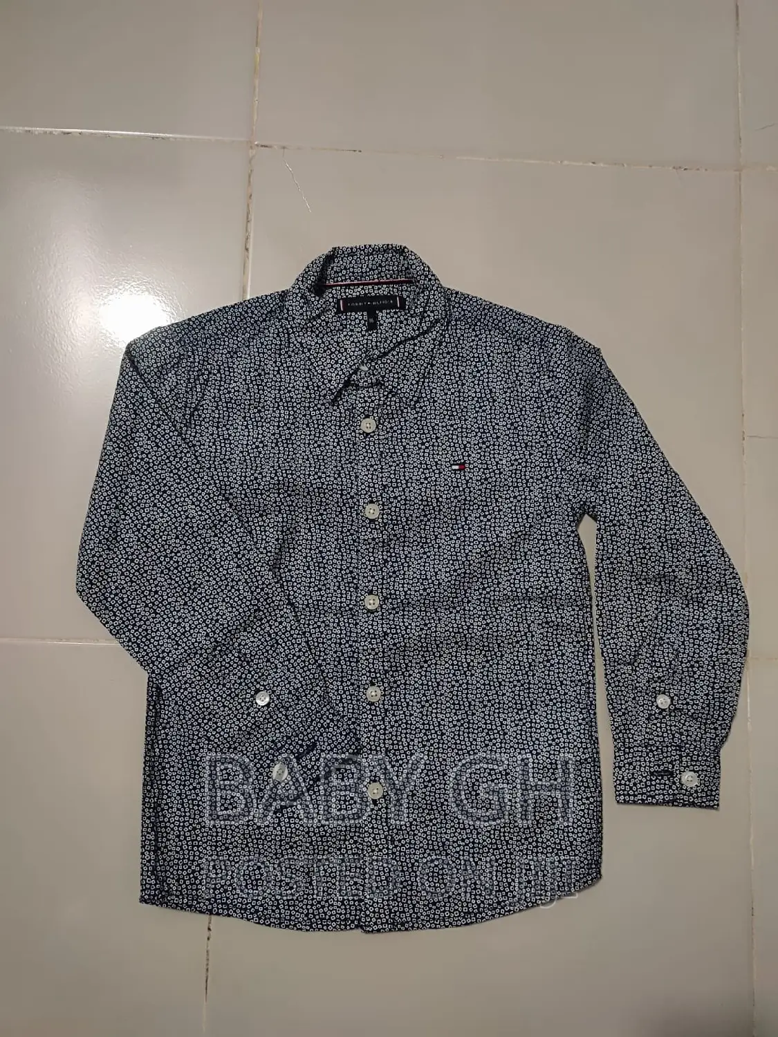 Kids Tommy Hilfiger Boys Black and White Shirt
