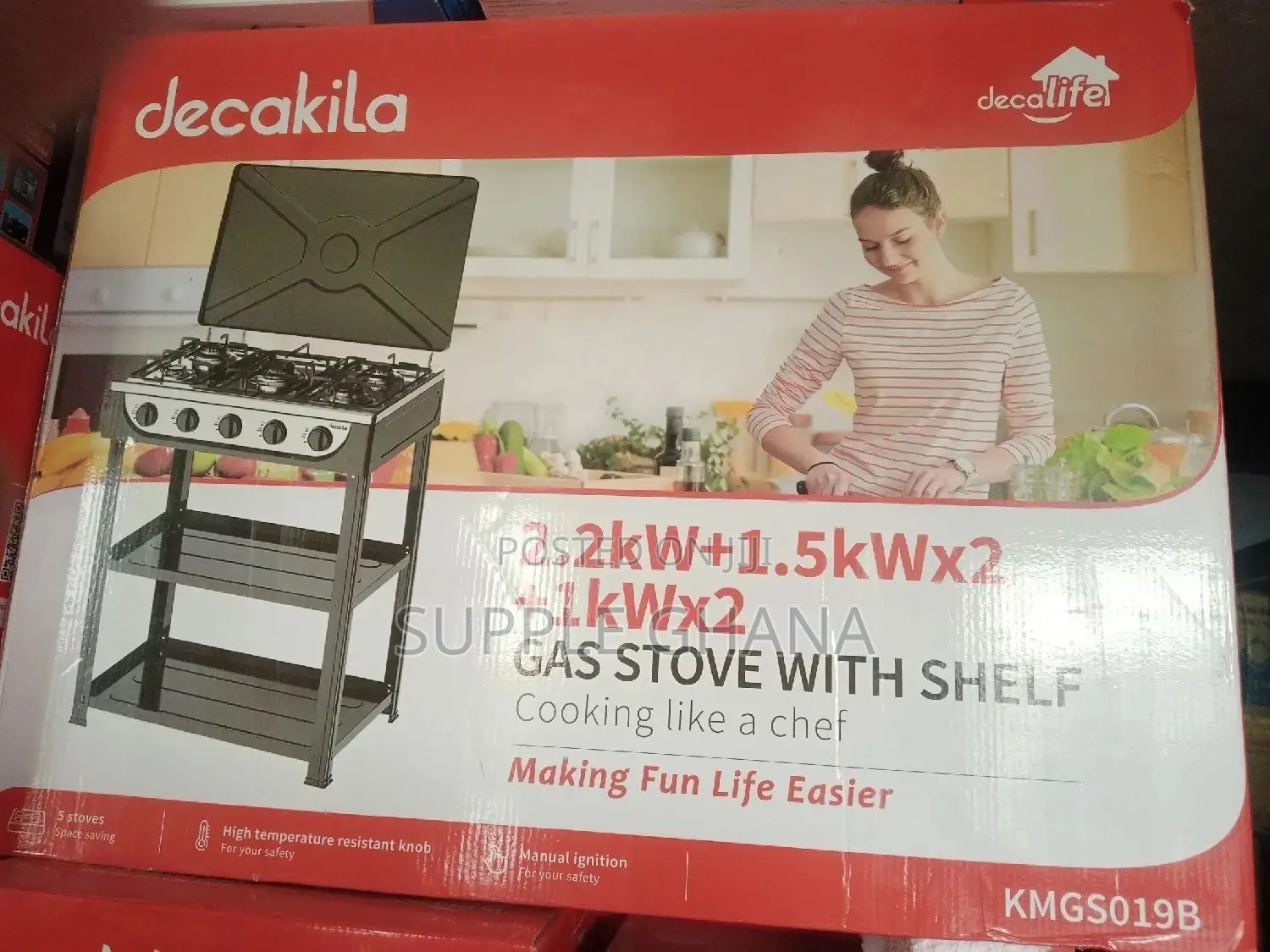 Decakila Modern Gas Stove With Shelf