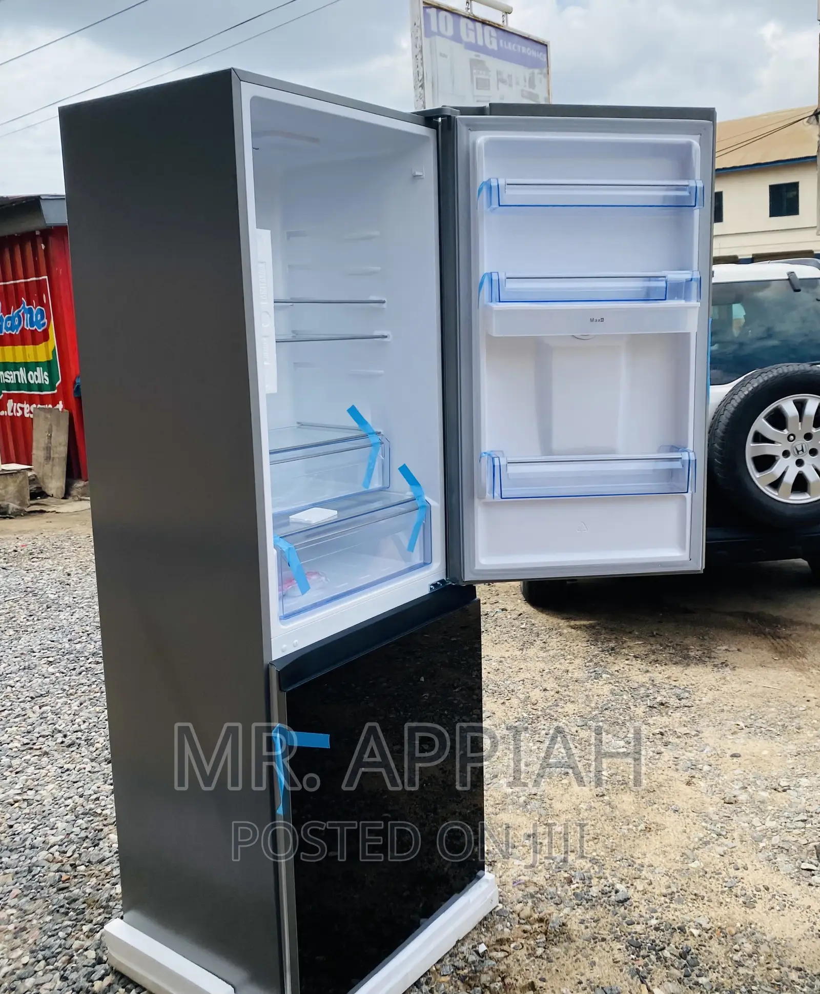 Top Notch Pearl Pf-400bg Bottom Freezer Fridge(Black)Mirror