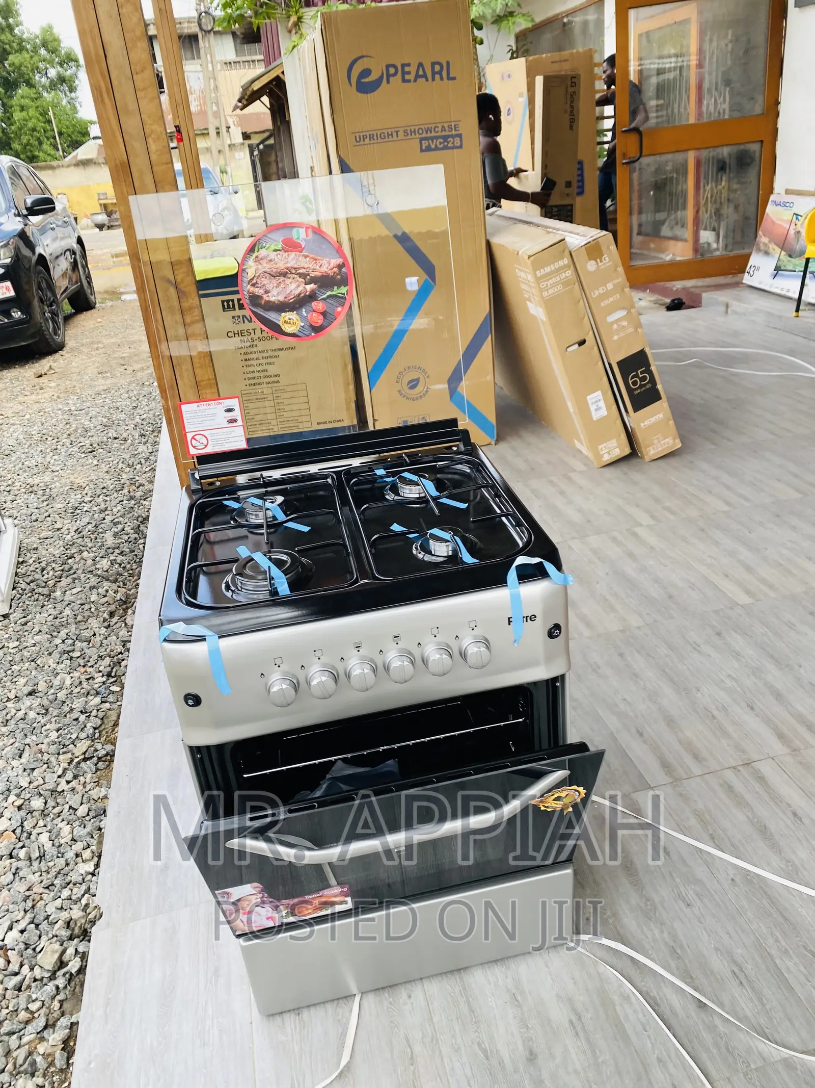 Super Strong Ferre 60x60 Oven and Grill 4 Gas Burner(Gray).