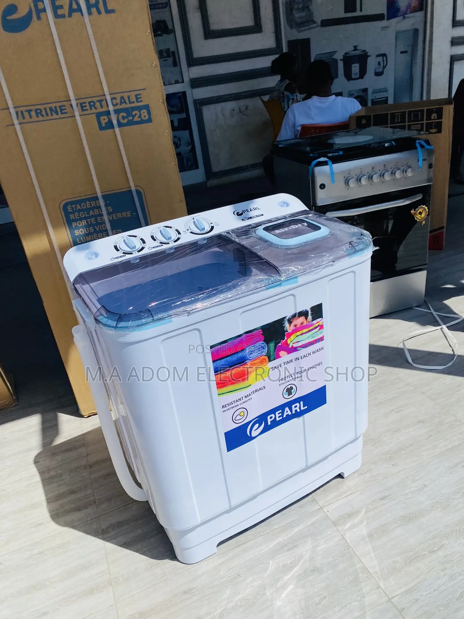 High Quality Pearl 7kg Washing Machine + Spin/Dry(White).