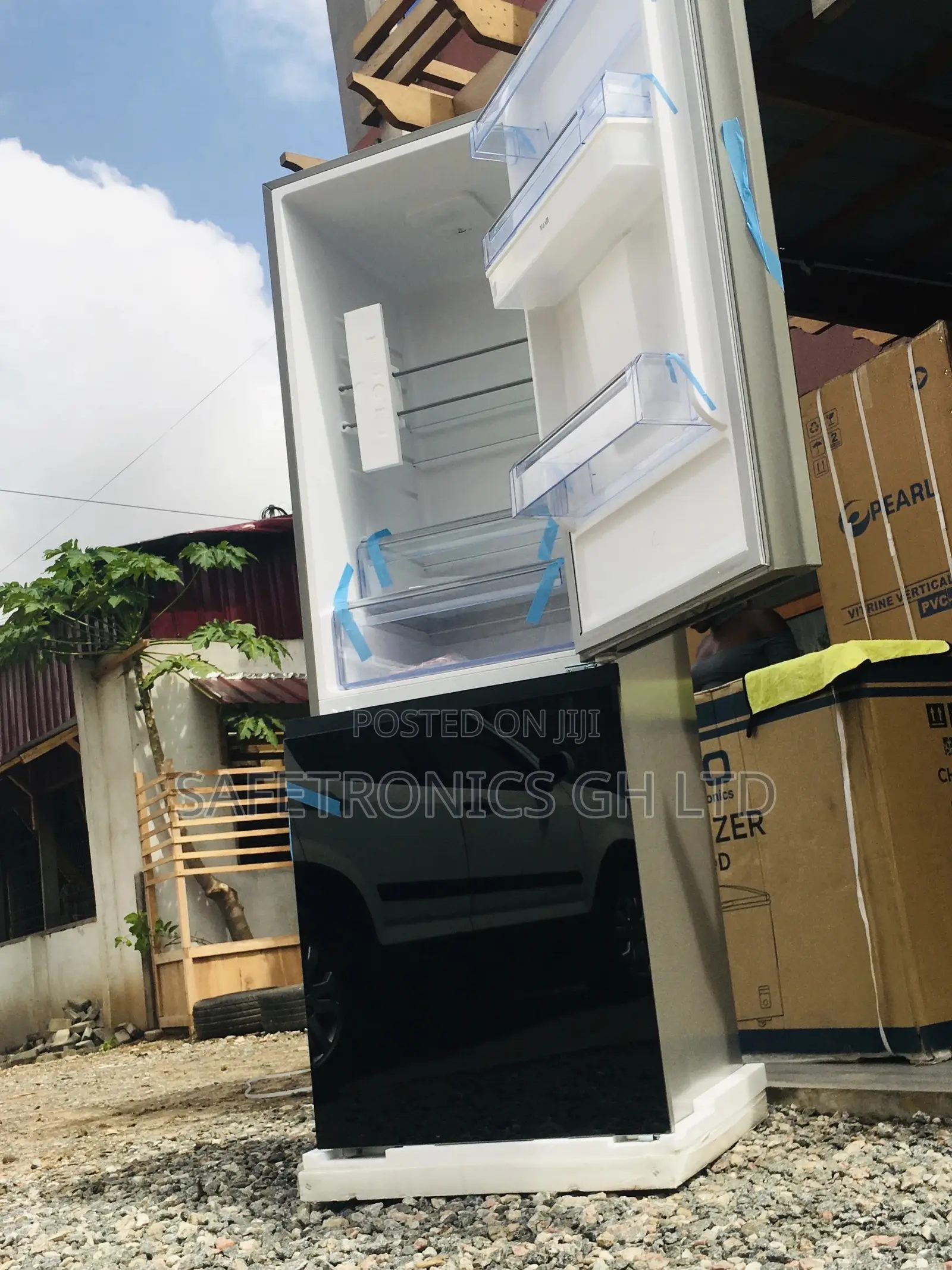 Glass Doubledoor Black PF-400BG Pearl 309L Bottomfreezer