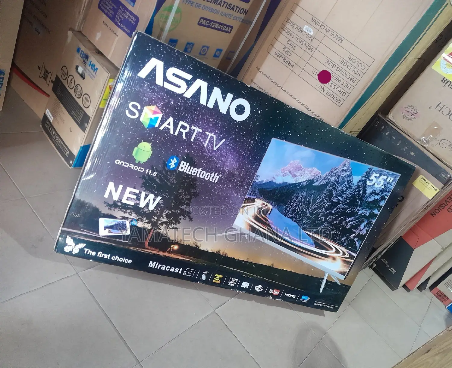 Asano 55" Inch Smart Tv With Miracast, Bluetooth