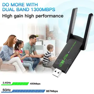 1300mps Wifi Adapter, 2.4g 5g Dual Band Wifi Network Adapter