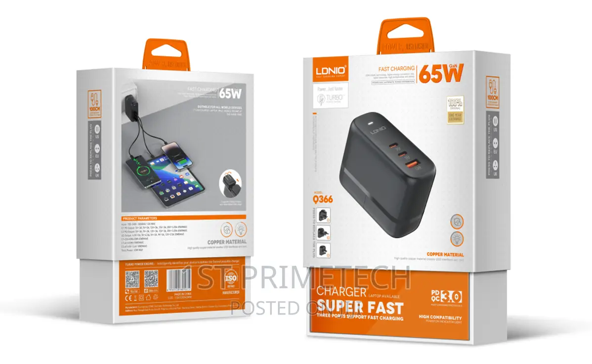 Ldnio 65w Adapter+Type C to C Cable