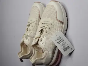 George Girls White and Rosegold Sneakers