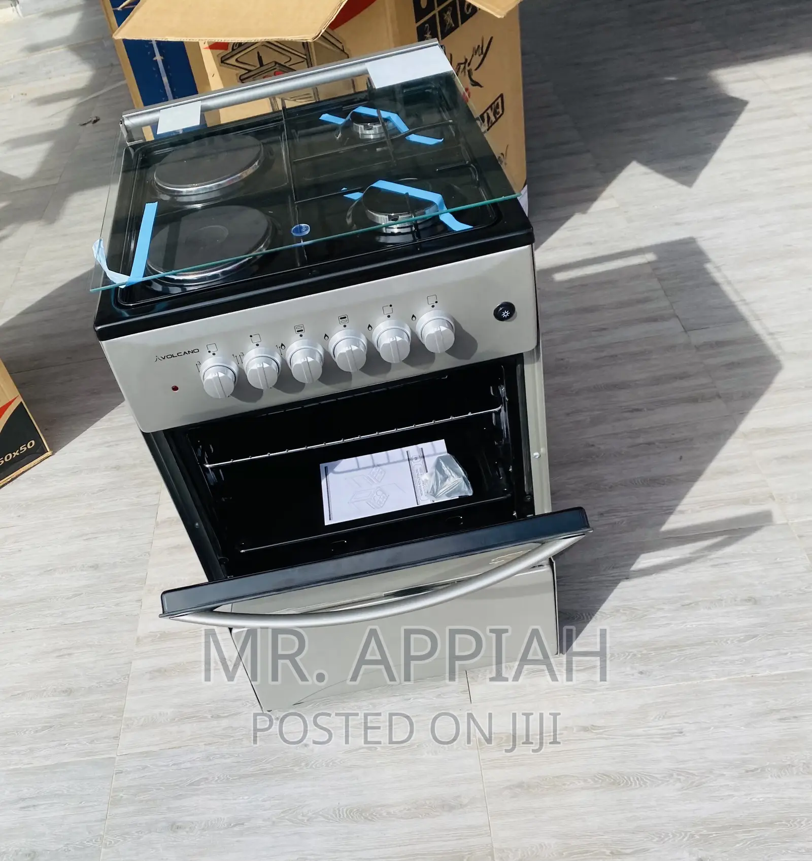 Elegant Volcano 2 Gas + 2 Electric Burner + Oven(Gray).