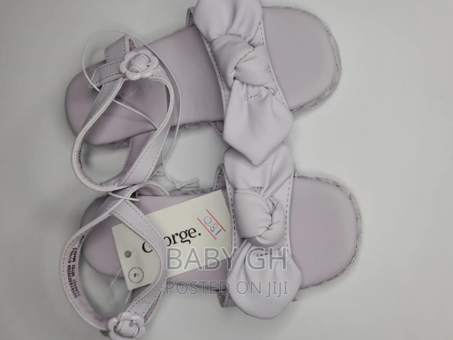 George Purple Sandals With Bow and Buckle Fastening