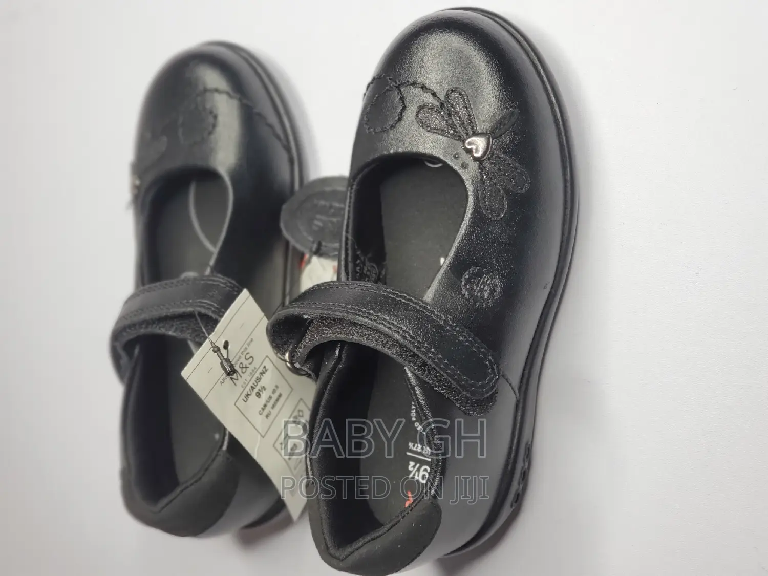 Marks Spencer Black Girls School Shoes With Firefly Design