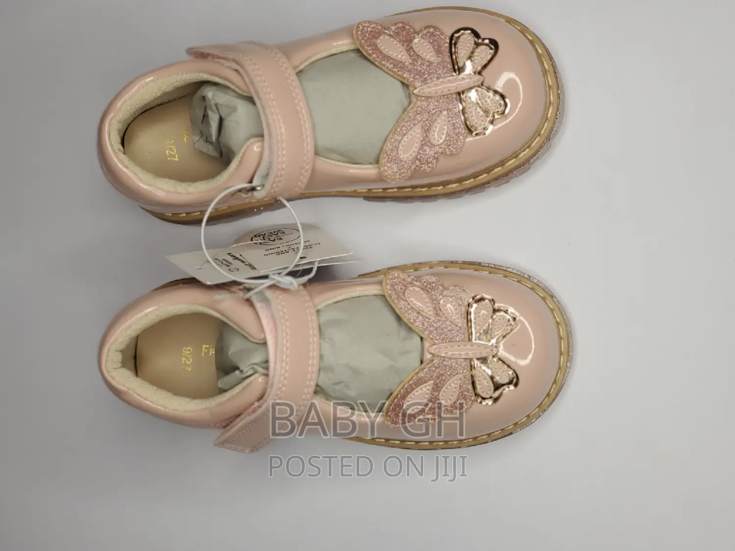George Peach Butterfly Design Girls Shoe With Velcro